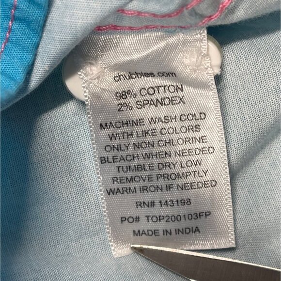 Chubbies 1/4 button up Pullover Pink & Blue Retro Striped Short Sleeve Mens XL - Picture 4 of 7